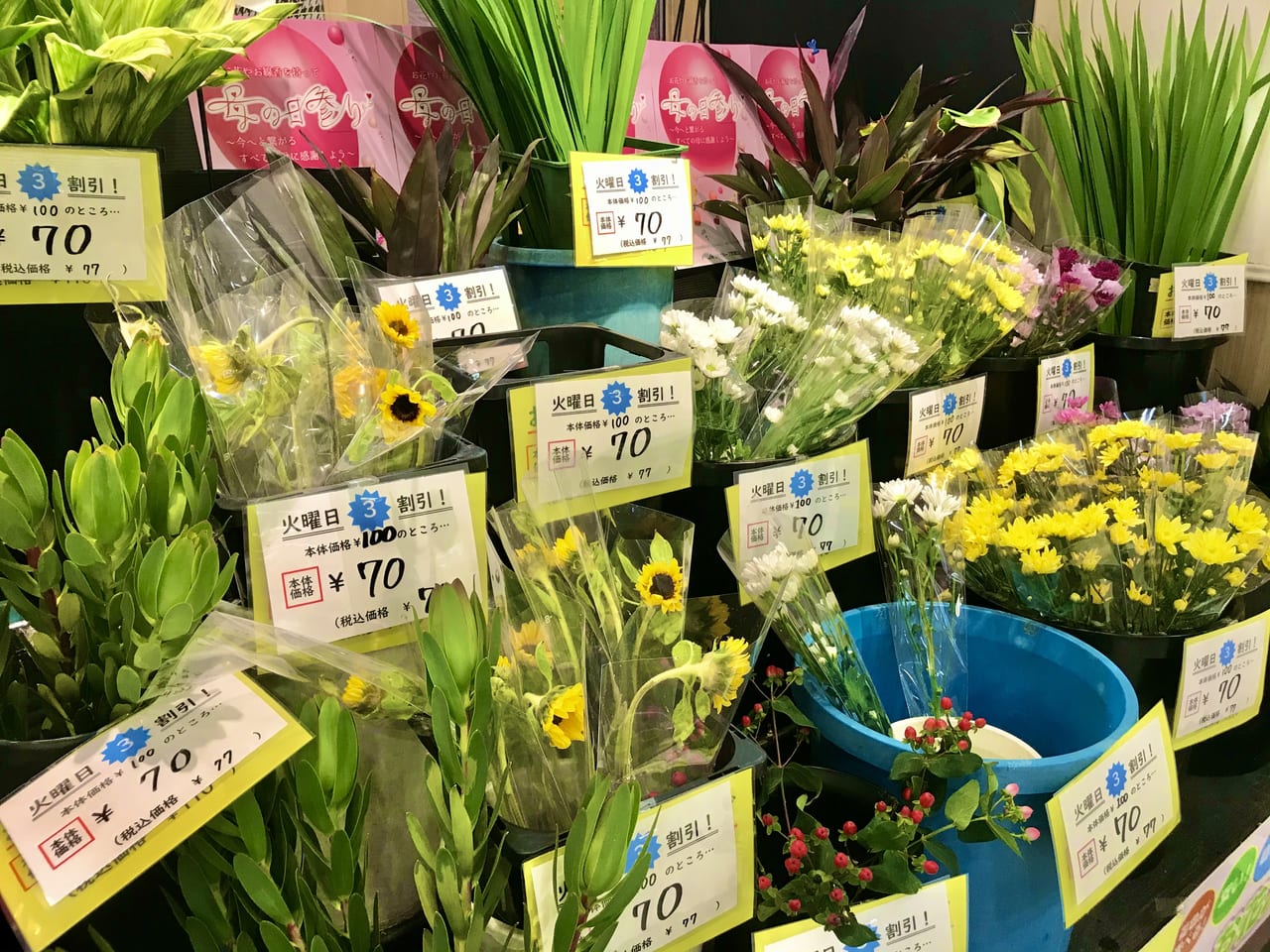 お花が70円で